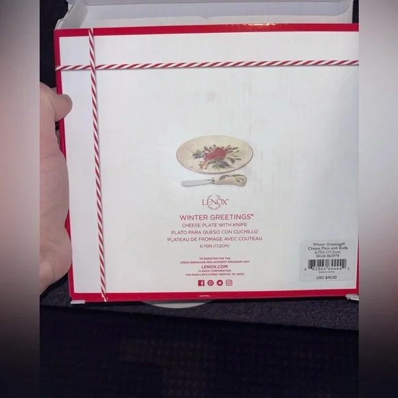 Lenox Festive Cardinal Plate and Spreader Set - Picture 5 of 5